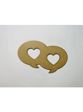 Intra απο ξύλο plywood 3mm-4mm πάχος - Valentine Heart Chat Bubbles Shape Wood cutout Δίασταση 30x30 cm Intraeaxys-91jdvep1