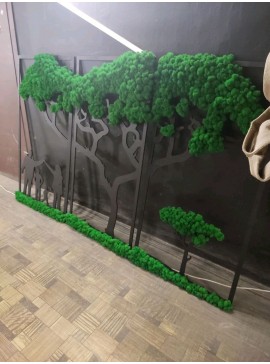 Intra απο ξύλο plywood 3mm-4mm πάχος - Διακόσμηση τοίχου από βρύα Δίασταση 30x30 cm Intraeaxys-eo205l67
