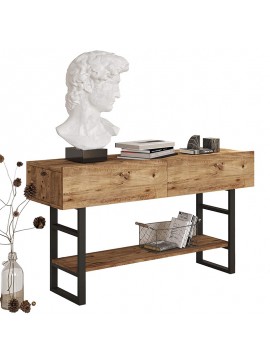 Κονσόλα Vien pakoworld oak-μαύρο 139x43x75,5εκ 176-000008