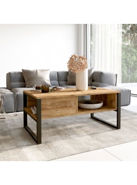 Τραπέζι σαλονιού Ryno Intrahome oak-μαύρο 100x60x44,5εκ INTRAPA-287111110