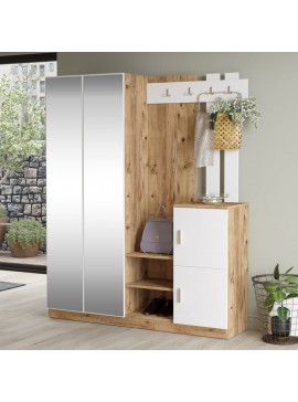 Έπιπλο εισόδου Seax Intrahome μελαμίνης λευκό-oak 147.5x35x180εκ INTRAPA-287111241