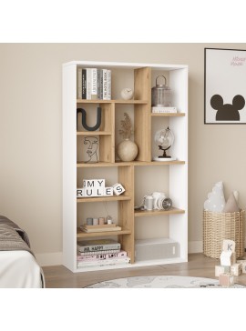 Intrahome Βιβλιοθήκη Boteca 10θέσεων Intrahome σε φυσική-λευκή απόχρωση 75x22x123.6εκ | SKU: INTRAPA-287111311