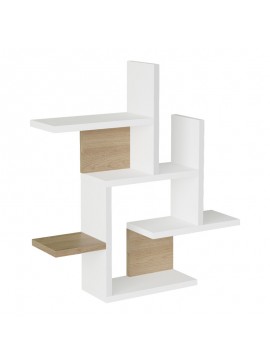 Ραφιέρα τοίχου Nogara pakoworld σε φυσική-λευκή απόχρωση 62.6x14.5x66.2εκ