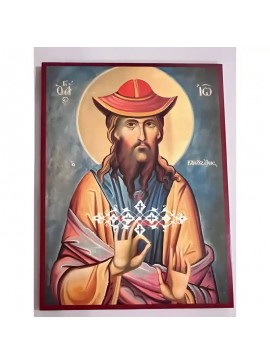 Εικόνα Ορθοδοξίας με περίγραμμα χρυσό σε ξύλο Φλαμουρίας  με  βάση Εικόνα Όσιος Ιωάννης Κουκουζέλης Χειροποίητη Ελληνορθόδοξη , Κρεμαστή πλάκα βυζαντινής τέχνης, χριστιανική τέχνη Διάσταση 40x30 cm (15,8 x 11,8 ίντσες) INTRAEK-294670411