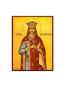 Εικόνα Ορθοδοξίας με περίγραμμα χρυσό σε ξύλο Φλαμουρίας  με  βάση Εικόνα Αγία Αλεξάνδρα Χειροποίητη Ελληνορθόδοξη , Κρεμαστή πλάκα βυζαντινής τέχνης, χριστιανική τέχνη Διάσταση 40x30 cm (15,8 x 11,8 ίντσες) INTRAEK-294670396
