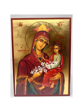 Εικόνα Ορθοδοξίας με περίγραμμα χρυσό σε ξύλο Φλαμουρίας  με  βάση Εικόνα Παναγία Γοργοϋπήκοος Χειροποίητη Ελληνορθόδοξη , Κρεμαστή πλάκα βυζαντινής τέχνης, χριστιανική τέχνη Διάσταση 40x30 cm (15,8 x 11,8 ίντσες) INTRAEK-294670379