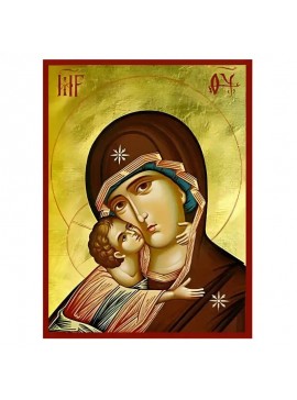 Εικόνα Ορθοδοξίας με περίγραμμα χρυσό σε ξύλο Φλαμουρίας  με  βάση Εικόνα Παναγία Γλυκοφιλούσα Χειροποίητη Ελληνορθόδοξη , Κρεμαστή πλάκα βυζαντινής τέχνης, χριστιανική τέχνη Διάσταση 45x35 cm (17,7 x 13,8 ίντσες) INTRAEK-6294671317