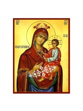 Εικόνα Ορθοδοξίας με περίγραμμα χρυσό σε ξύλο Φλαμουρίας  με  βάση Εικόνα Παναγία Γοργοϋπήκοος Χειροποίητη Ελληνορθόδοξη , Κρεμαστή πλάκα βυζαντινής τέχνης, χριστιανική τέχνη Διάσταση 45x35 cm (17,7 x 13,8 ίντσες) INTRAEK-6294671293