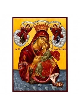Εικόνα Ορθοδοξίας με περίγραμμα χρυσό σε ξύλο Φλαμουρίας  με  βάση Εικόνα Παναγία Θαλασσινή Χειροποίητη Ελληνορθόδοξη , Κρεμαστή πλάκα βυζαντινής τέχνης, χριστιανική τέχνη Διάσταση 45x35 cm (17,7 x 13,8 ίντσες) INTRAEK-6294671272
