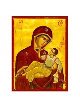 Εικόνα Ορθοδοξίας με περίγραμμα χρυσό σε ξύλο Φλαμουρίας  με  βάση Εικόνα Παναγία με Χριστό Χειροποίητη Ελληνορθόδοξη , Κρεμαστή πλάκα βυζαντινής τέχνης, χριστιανική τέχνη Διάσταση 45x35 cm (17,7 x 13,8 ίντσες) INTRAEK-6294671265