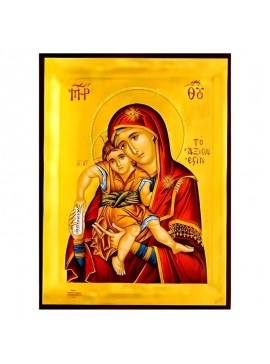 Εικόνα Ορθοδοξίας με περίγραμμα χρυσό σε ξύλο Φλαμουρίας  με  βάση Εικόνα Παναγία με Χριστό, Άξιον Εστί Χειροποίητη Ελληνορθόδοξη , Κρεμαστή πλάκα βυζαντινής τέχνης, χριστιανική τέχνη Διάσταση 45x35 cm (17,7 x 13,8 ίντσες) INTRAEK-6294671264