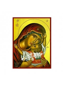 Εικόνα Ορθοδοξίας με περίγραμμα χρυσό σε ξύλο Φλαμουρίας  με  βάση Εικόνα Παναγία με Χριστό, Καρδιώτισσα - Προτομή Χειροποίητη Ελληνορθόδοξη , Κρεμαστή πλάκα βυζαντινής τέχνης, χριστιανική τέχνη Διάσταση 45x35 cm (17,7 x 13,8 ίντσες) INTRAEK-6294671257