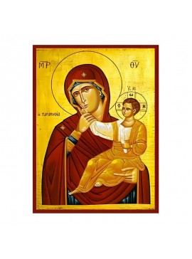 Εικόνα Ορθοδοξίας με περίγραμμα χρυσό σε ξύλο Φλαμουρίας  με  βάση Εικόνα Παναγία Παραμυθία Χειροποίητη Ελληνορθόδοξη , Κρεμαστή πλάκα βυζαντινής τέχνης, χριστιανική τέχνη Διάσταση 45x35 cm (17,7 x 13,8 ίντσες) INTRAEK-6294671227