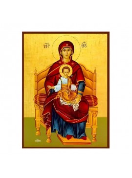 Εικόνα Ορθοδοξίας με περίγραμμα χρυσό σε ξύλο Φλαμουρίας  με  βάση Εικόνα Παναγία Πλατυτέρα των Ουρανών Χειροποίητη Ελληνορθόδοξη , Κρεμαστή πλάκα βυζαντινής τέχνης, χριστιανική τέχνη Διάσταση 45x35 cm (17,7 x 13,8 ίντσες) INTRAEK-6294671219