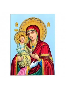 Εικόνα Ορθοδοξίας με περίγραμμα χρυσό σε ξύλο Φλαμουρίας  με  βάση Εικόνα Παναγία Τριχερούσα Χειροποίητη Ελληνορθόδοξη , Κρεμαστή πλάκα βυζαντινής τέχνης, χριστιανική τέχνη Διάσταση 45x35 cm (17,7 x 13,8 ίντσες) INTRAEK-6294671197