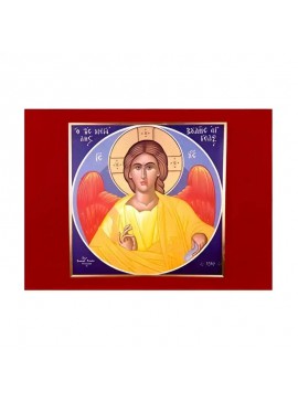 Εικόνα Ορθοδοξίας με περίγραμμα χρυσό σε ξύλο Φλαμουρίας  με  βάση Εικόνα Άγγελος Μεγάλης Βουλής Χειροποίητη Ελληνορθόδοξη , Κρεμαστή πλάκα βυζαντινής τέχνης, χριστιανική τέχνη Διάσταση 45x35 cm (17,7 x 13,8 ίντσες) INTRAEK-6294671175