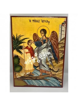 Εικόνα Ορθοδοξίας με περίγραμμα χρυσό σε ξύλο Φλαμουρίας  με  βάση Εικόνα Άγγελος Φύλαξ Χειροποίητη Ελληνορθόδοξη , Κρεμαστή πλάκα βυζαντινής τέχνης, χριστιανική τέχνη Διάσταση 45x35 cm (17,7 x 13,8 ίντσες) INTRAEK-6294671173