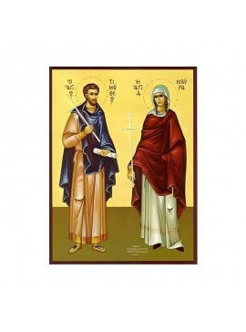 Εικόνα Ορθοδοξίας με περίγραμμα χρυσό σε ξύλο Φλαμουρίας  με  βάση Εικόνα Άγιοι Τιμόθεος και Μαύρα Χειροποίητη Ελληνορθόδοξη , Κρεμαστή πλάκα βυζαντινής τέχνης, χριστιανική τέχνη Διάσταση 45x35 cm (17,7 x 13,8 ίντσες) INTRAEK-6294671101