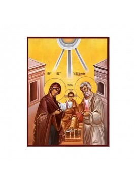 Εικόνα Ορθοδοξίας με περίγραμμα χρυσό σε ξύλο Φλαμουρίας  με  βάση Εικόνα Αγία Οικογένεια Χειροποίητη Ελληνορθόδοξη , Κρεμαστή πλάκα βυζαντινής τέχνης, χριστιανική τέχνη Διάσταση 45x35 cm (17,7 x 13,8 ίντσες) INTRAEK-6294671079