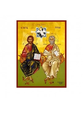 Εικόνα Ορθοδοξίας με περίγραμμα χρυσό σε ξύλο Φλαμουρίας  με  βάση Εικόνα Αγία Τριάδα Χειροποίητη Ελληνορθόδοξη , Κρεμαστή πλάκα βυζαντινής τέχνης, χριστιανική τέχνη Διάσταση 45x35 cm (17,7 x 13,8 ίντσες) INTRAEK-6294671070