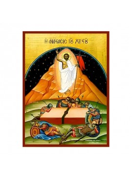 Εικόνα Ορθοδοξίας με περίγραμμα χρυσό σε ξύλο Φλαμουρίας  με  βάση Εικόνα Ανάσταση Χριστού Χειροποίητη Ελληνορθόδοξη , Κρεμαστή πλάκα βυζαντινής τέχνης, χριστιανική τέχνη Διάσταση 45x35 cm (17,7 x 13,8 ίντσες) INTRAEK-6294671039