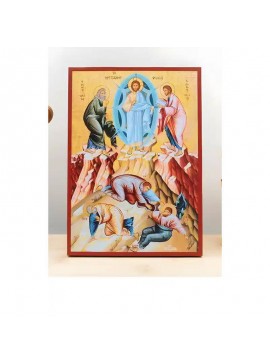 Εικόνα Ορθοδοξίας με περίγραμμα χρυσό σε ξύλο Φλαμουρίας  με  βάση Η Μεταμόρφωση «Μεταμόρφωση» του Ιησού Χριστού, Ξύλινη Χειροποίητη Εικόνα Ελληνικού Premium Βυζαντινού Στυλ Κρεμαστή σε Ξυλόπλακα Θρησκευτικό Χειροποίητη Ελληνορθόδοξη εικόνα του Ιησού Χρισ