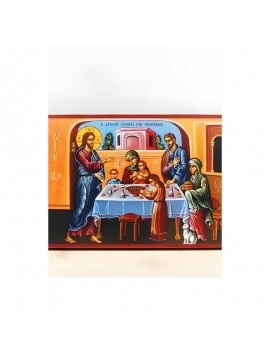 Εικόνα Ορθοδοξίας με περίγραμμα χρυσό σε ξύλο Φλαμουρίας  με  βάση Ο Ιησούς Χριστός Ευλογεί την Οικογένεια, Ξύλινη Χειροποίητη Εικόνα Ελληνικού Premium Βυζαντινού Στυλ Κρεμασμένο σε ξύλινη πλάκα Ορθόδοξο Θρησκευτικό Θέμα Χειροποίητη Ελληνορθόδοξη εικόνα τ