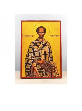 Εικόνα Ορθοδοξίας με περίγραμμα χρυσό σε ξύλο Φλαμουρίας  με  βάση Άγιος Ιωάννης ο Χρυσόστομος, Ξύλινη Χειροποίητη Εικόνα Ελληνικής Premium Βυζαντινού Στυλ Κρεμαστή σε ξύλινη πλάκα Χειροποίητη Ελληνορθόδοξη εικόνα του Ιησού Χριστού, Κρεμαστή πλάκα βυζαντι