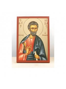 Εικόνα Ορθοδοξίας με περίγραμμα χρυσό σε ξύλο Φλαμουρίας  με  βάση Άγιος Απόστολος Ιούδας Θαδδαίος, Ξύλινη Χειροποίητη Εικόνα με Ψηφιακή Εκτύπωση Ελληνικό Premium Βυζαντινού Στυλ Κρεμαστό τοίχου Θρησκευτικό Θέμα Χειροποίητη Ελληνορθόδοξη εικόνα του Ιησού 