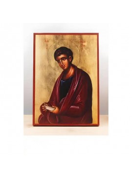 Εικόνα Ορθοδοξίας με περίγραμμα χρυσό σε ξύλο Φλαμουρίας  με  βάση Άγιος Απόστολος Φίλιππος, Ξύλινη Χειροποίητη Εικόνα Ελληνικού Premium Βυζαντινού Στυλ Κρεμαστή σε ξύλινη πλάκα Θρησκευτικό θέμα Χειροποίητη Ελληνορθόδοξη εικόνα του Ιησού Χριστού, Κρεμαστή