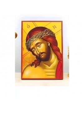 Εικόνα Ορθοδοξίας με περίγραμμα χρυσό σε ξύλο Φλαμουρίας  με  βάση Πορτρέτο του Ιησού Χριστού ο Νυμφίος, Ξύλινη Χειροποίητη Εικόνα Ελληνικού Premium Βυζαντινού Στυλ Κρεμασμένο σε ξύλινη πλάκα Θρησκευτικό θέμα Χειροποίητη Ελληνορθόδοξη εικόνα του Ιησού Χρι