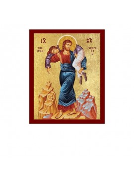 Εικόνα Ορθοδοξίας με περίγραμμα χρυσό σε ξύλο Φλαμουρίας  με  βάση Ιησούς Χριστός ο Σωτήρας της Χαμένης Ψυχής, Χειροποίητη Ελληνορθόδοξη εικόνα του Ιησού Χριστού, Κρεμαστή πλάκα βυζαντινής τέχνης, χριστιανική τέχνη Διάσταση 26x20 cm (10,2 x 7,9 ίντσες) IN