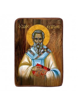 Σετ 2 τεμαχίων – Εικόνα Ορθοδοξίας με περίγραμμα χρυσό σε ξύλο Φλαμουρίας  με  βάση Μπομπονιέρα Βάπτισης Αγίου Ευτυχίου Σετ 20 τεμαχίων, Εικόνα Βάπτισης, Μπομπονιέρα Χειροποίητη Βυζαντινή εικόνα 9x6cm, Χριστιανικό Δώρο Διάσταση 21x15 cm (8,3 x 5,9 ίντσες)
