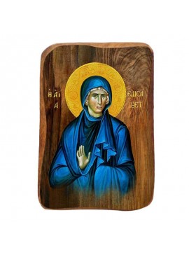 Σετ 2 τεμαχίων – Εικόνα Ορθοδοξίας με περίγραμμα χρυσό σε ξύλο Φλαμουρίας  με  βάση Μπομπονιέρα Βάπτισης Αγίας Ελισάβετ Σετ 20 τεμαχίων, Εικόνα Βάπτισης, Χειροποίητη Βυζαντινή εικόνα Bomboniera 9x6cm, Χριστιανικό Δώρο Διάσταση 21x15 cm (8,3 x 5,9 ίντσες) 