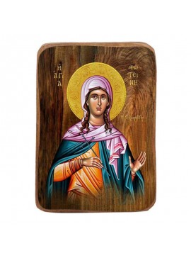 Σετ 2 τεμαχίων – Εικόνα Ορθοδοξίας με περίγραμμα χρυσό σε ξύλο Φλαμουρίας  με  βάση Μπομπονιέρα Βάπτισης Αγία Φωτεινή η Σαμαρείτιδα Σετ 20 τεμαχίων, Εικόνα Βάπτισης, Μπομπονιέρα Χειροποίητη Βυζαντινή εικόνα 9x6cm, Χριστιανικό Δώρο Διάσταση 21x15 cm (8,3 x