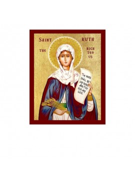 Εικόνα Ορθοδοξίας με περίγραμμα χρυσό σε ξύλο Φλαμουρίας  με  βάση Εικόνα της Αγίας Ρουθ της Παναγίας, Χειροποίητη Χριστιανική Εικόνα της Αγίας Ρουθ, Πλακέτα Βυζαντινής Τέχνης, Χριστιανική Θρησκευτική Τέχνη Διάσταση 26x20 cm (10,2 x 7,9 ίντσες) INTRAEK-32