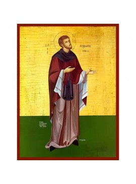Σετ 2 τεμαχίων – Εικόνα Ορθοδοξίας με περίγραμμα χρυσό σε ξύλο Φλαμουρίας  με  βάση Εικόνα ΑΓΙΟΣ ΘΕΟΔΩΡΟΣ ΚΥΘΗΡΩΝ, ΟΛΟΣΩΜΟΣ Χειροποίητη Ελληνορθόδοξη εικόνα του Ιησού Χριστού, Κρεμαστή πλάκα βυζαντινής τέχνης, χριστιανική τέχνη Διάσταση 15x11 cm (5,9x4,3 