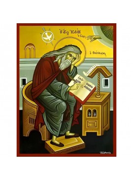 Σετ 2 τεμαχίων – Εικόνα Ορθοδοξίας με περίγραμμα χρυσό σε ξύλο Φλαμουρίας  με  βάση Εικόνα ΑΓΙΟΣ ΙΣΑΑΚ Ο ΣΥΡΟΣ, ΕΠΙΣΚΟΠΟΣ ΝΙΝΕΒΗ, ΟΛΟΣΩΜΟΣ Χειροποίητη Ελληνορθόδοξη εικόνα του Ιησού Χριστού, Κρεμαστή πλάκα βυζαντινής τέχνης, χριστιανική τέχνη Διάσταση 15x