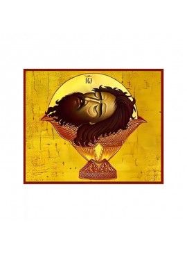 Σετ 2 τεμαχίων – Εικόνα Ορθοδοξίας με περίγραμμα χρυσό σε ξύλο Φλαμουρίας  με  βάση Εικόνα ΑΓΙΟΣ ΙΩΑΝΝΗΣ Ο ΠΡΟΔΡΟΜΟΣ, ΕΥΡΕΣΙΣ ΤΙΜΙΑΣ ΚΕΦΑΛΗΣ Χειροποίητη Ελληνορθόδοξη εικόνα του Ιησού Χριστού, Κρεμαστή πλάκα βυζαντινής τέχνης, χριστιανική τέχνη Διάσταση 1