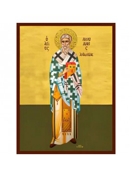 Σετ των 2 Εικόνα Ορθοδοξίας με περίγραμμα χρυσό σε ξύλο Φλαμουρίας  με  βάση Εικόνα ΑΓΙΟΣ ΛΟΥΚΙΑΝΟΣ ΙΕΡΟΜΑΡΤΥΣ, Ο ΕΝ ΑΝΤΙΟΧΕΙΑ, ΟΛΟΣΩΜΟΣ Χειροποίητη Ελληνορθόδοξη εικόνα του Ιησού Χριστού, Κρεμαστή πλάκα βυζαντινής τέχνης, χριστιανική τέχνη Διάσταση 15x11