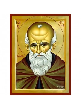 Σετ των 2 Εικόνα Ορθοδοξίας με περίγραμμα χρυσό σε ξύλο Φλαμουρίας  με  βάση Εικόνα ΑΓΙΟΣ ΜΑΞΙΜΟΣ, Ο ΟΜΟΛΟΓΗΤΗΣ, ΠΡΟΤΟΜΗ Χειροποίητη Ελληνορθόδοξη εικόνα του Ιησού Χριστού, Κρεμαστή πλάκα βυζαντινής τέχνης, χριστιανική τέχνη Διάσταση 15x11 cm (5,9x4,3 ίντ