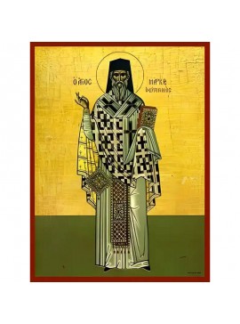 Σετ των 2 Εικόνα Ορθοδοξίας με περίγραμμα χρυσό σε ξύλο Φλαμουρίας  με  βάση Εικόνα ΑΓΙΟΣ ΜΑΡΚΟΣ Ο ΕΥΓΕΝΙΚΟΣ, ΕΠΙΣΚΟΠΟΣ ΕΦΕΣΣΟΥ, ΟΛΟΣΩΜΟΣ Χειροποίητη Ελληνορθόδοξη εικόνα του Ιησού Χριστού, Κρεμαστή πλάκα βυζαντινής τέχνης, χριστιανική τέχνη Διάσταση 15x1