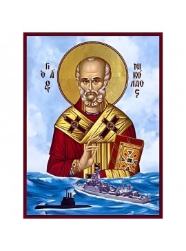 Σετ των 2 Εικόνα Ορθοδοξίας με περίγραμμα χρυσό σε ξύλο Φλαμουρίας  με  βάση Εικόνα ΑΓΙΟΣ ΝΙΚΟΛΑΟΣ, ΑΡΧΙΕΠΙΣΚΟΠΟΣ ΜΥΡΩΝ ΛΥΚΙΑΣ, ΠΡΟΣΤΑΤΗΣ ΤΟΥ ΠΟΛΕΜΙΚΟΥ ΝΑΥΤΙΚΟΥ Χειροποίητη Ελληνορθόδοξη εικόνα του Ιησού Χριστού, Κρεμαστή πλάκα βυζαντινής τέχνης, χριστιαν