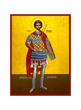 Σετ των 2 Εικόνα Ορθοδοξίας με περίγραμμα χρυσό σε ξύλο Φλαμουρίας  με  βάση Εικόνα ΑΓΙΟΣ ΝΙΚΟΛΑΟΣ, ΝΕΟΜΑΡΤΥΣ, Ο ΕΝ ΒΟΥΝΕΝΟΙΣ, ΟΛΟΣΩΜΟΣ Χειροποίητη Ελληνορθόδοξη εικόνα του Ιησού Χριστού, Κρεμαστή πλάκα βυζαντινής τέχνης, χριστιανική τέχνη Διάσταση 15x11 