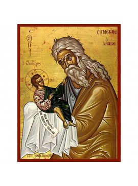 Σετ των 2 Εικόνα Ορθοδοξίας με περίγραμμα χρυσό σε ξύλο Φλαμουρίας  με  βάση Εικόνα ΑΓΙΟΣ ΣΥΜΕΩΝ, Ο ΘΕΟΔΟΧΟΣ Χειροποίητη Ελληνορθόδοξη εικόνα του Ιησού Χριστού, Κρεμαστή πλάκα βυζαντινής τέχνης, χριστιανική τέχνη Διάσταση 15x11 cm (5,9x4,3 ίντσες)  INTRAE