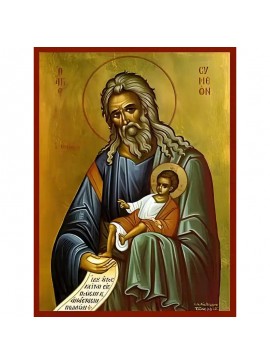 Σετ των 2 Εικόνα Ορθοδοξίας με περίγραμμα χρυσό σε ξύλο Φλαμουρίας  με  βάση Εικόνα ΑΓΙΟΣ ΣΥΜΕΩΝ, Ο ΘΕΟΔΟΧΟΣ Χειροποίητη Ελληνορθόδοξη εικόνα του Ιησού Χριστού, Κρεμαστή πλάκα βυζαντινής τέχνης, χριστιανική τέχνη Διάσταση 15x11 cm (5,9x4,3 ίντσες)  INTRAE