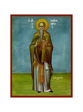 Σετ των 2 Εικόνα Ορθοδοξίας με περίγραμμα χρυσό σε ξύλο Φλαμουρίας  με  βάση Εικόνα ΑΓΙΟΣ ΧΑΡΑΛΑΜΠΟΣ, ΙΕΡΟΜΑΡΤΥΣ, ΟΛΟΣΩΜΟΣ Χειροποίητη Ελληνορθόδοξη εικόνα του Ιησού Χριστού, Κρεμαστή πλάκα βυζαντινής τέχνης, χριστιανική τέχνη Διάσταση 15x11 cm (5,9x4,3 ί