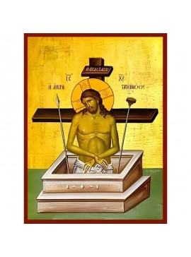 Σετ των 2 Εικόνα Ορθοδοξίας με περίγραμμα χρυσό σε ξύλο Φλαμουρίας  με  βάση Εικόνα ΑΚΡΑ ΤΑΠΕΙΝΩΣΙΣ Χειροποίητη Ελληνορθόδοξη εικόνα του Ιησού Χριστού, Κρεμαστή πλάκα βυζαντινής τέχνης, χριστιανική τέχνη Διάσταση 15x11 cm (5,9x4,3 ίντσες)  INTRAEK-3377578