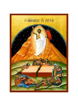 Σετ των 2 Εικόνα Ορθοδοξίας με περίγραμμα χρυσό σε ξύλο Φλαμουρίας  με  βάση Εικόνα ΑΝΑΣΤΑΣΙΣ ΧΡΙΣΤΟΥ Χειροποίητη Ελληνορθόδοξη εικόνα του Ιησού Χριστού, Κρεμαστή πλάκα βυζαντινής τέχνης, χριστιανική τέχνη Διάσταση 15x11 cm (5,9x4,3 ίντσες)  INTRAEK-33775