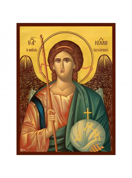 Σετ των 2 Εικόνα Ορθοδοξίας με περίγραμμα χρυσό σε ξύλο Φλαμουρίας  με  βάση Εικόνα ΑΡΧΑΓΓΕΛΟΣ ΜΙΧΑΗΛ Χειροποίητη Ελληνορθόδοξη εικόνα του Ιησού Χριστού, Κρεμαστή πλάκα βυζαντινής τέχνης, χριστιανική τέχνη Διάσταση 15x11 cm (5,9x4,3 ίντσες)  INTRAEK-33775